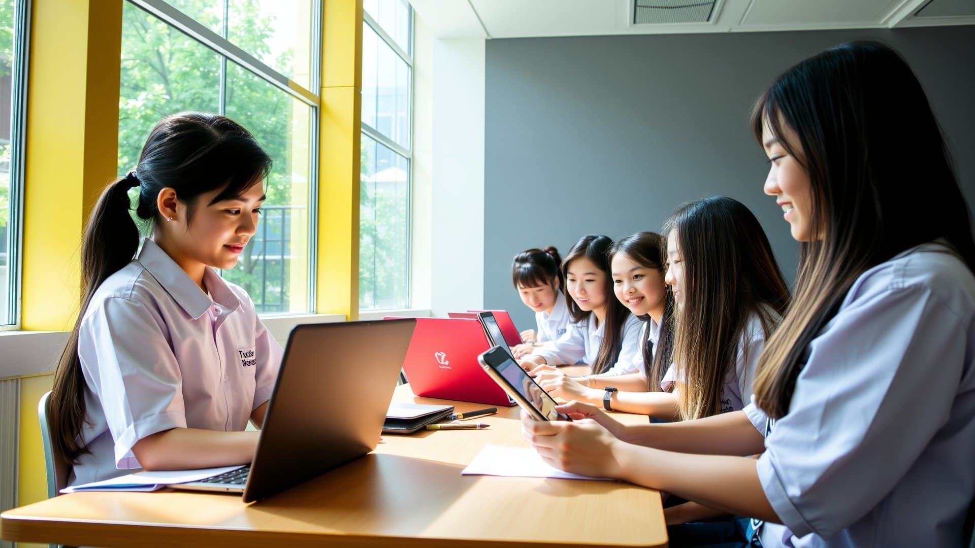 Thai students using educational technology